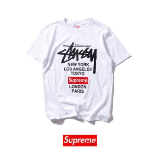 Supreme x STUSSY 2 colors white black t shirt
