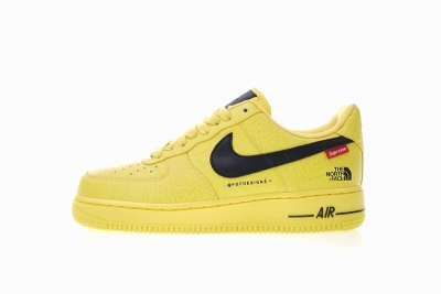 Supreme x The North Face x Nike Air Force one yellow AR3066-400